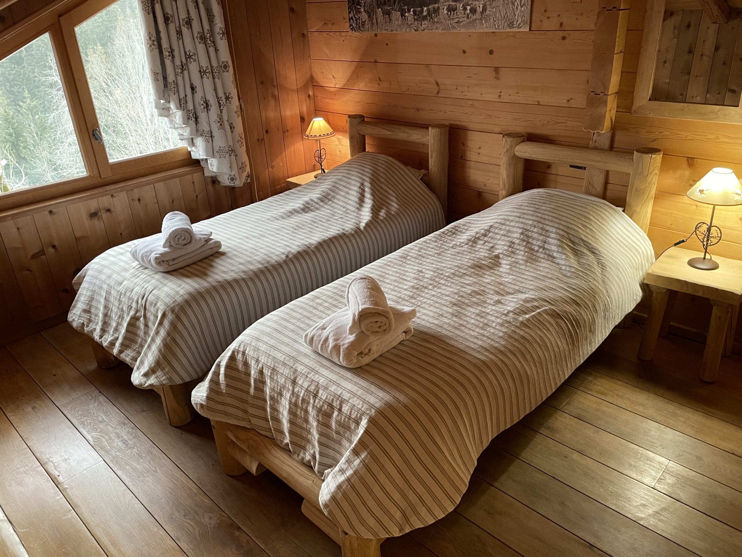 Chambre avec vu sur la montagne dans ce chalet de vacance à Morzine